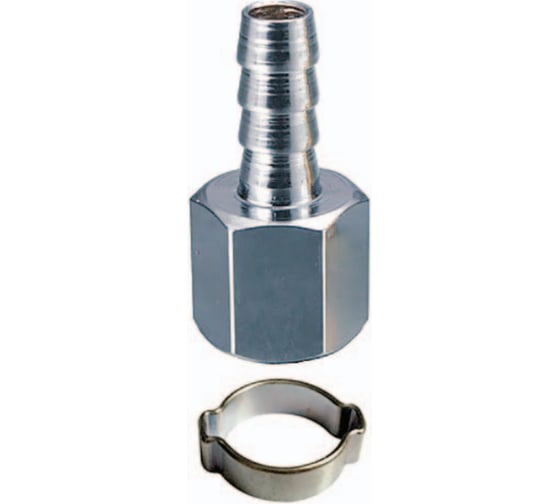 Переходник 1/4"F - елочка (8 мм; обжимное кольцо 8х13 мм; блистер) FUBAG 180251 B