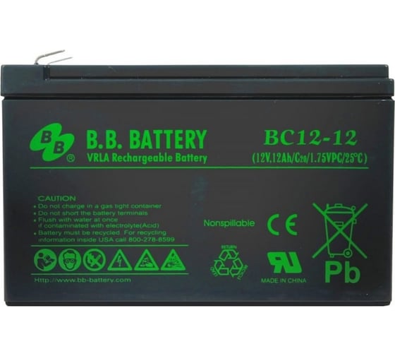 Аккумуляторная батарея 12В, 12 Ач BB Battery BC 12-12