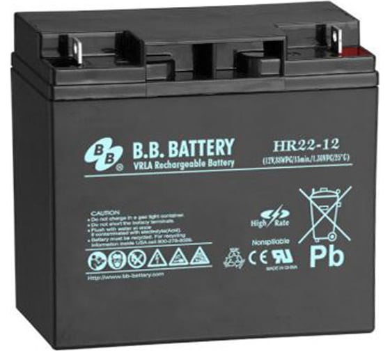 Аккумуляторная батарея 12 В, 20 Ач BB Battery HR 22-12