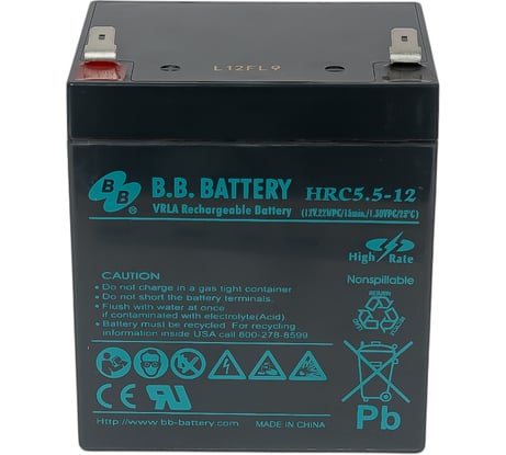 Аккумуляторная батарея 12 В, 5 Ач BB Battery HRC 5.5-12