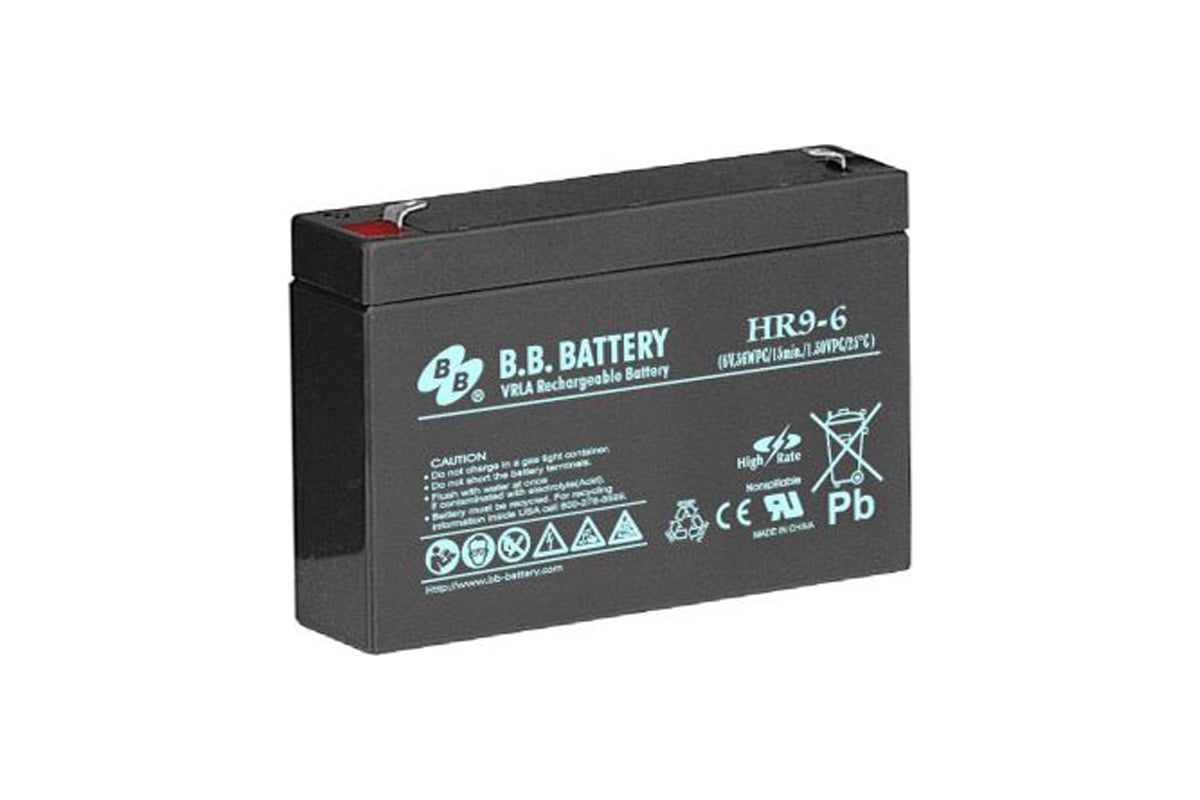 Аккумуляторная батарея 6 В, 8 Ач BB Battery HR 9-6