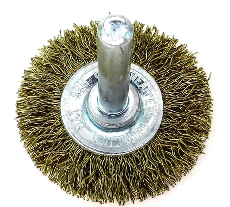 Щетка дисковая для дрели 40x6 мм, хв-к 6 мм, проволока гофр. латунир-я сталь 0.30 мм SIT 0886