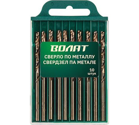 Сверло спиральное по металлу 2x24x49 мм, 10 шт ВОЛАТ 85020-049