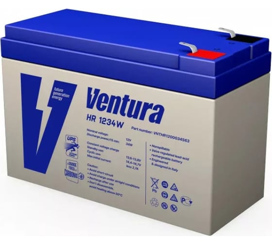 Аккумуляторная батарея 12В, 9 Ач Ventura HR1234W 1