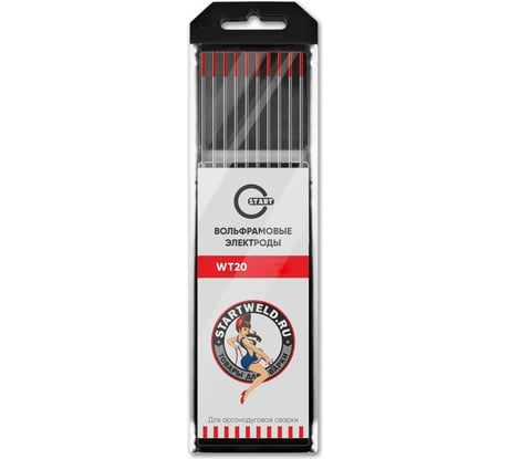 Вольфрамовые электроды WT 20 1x175 мм, красные, 10 шт Start WT2010175U