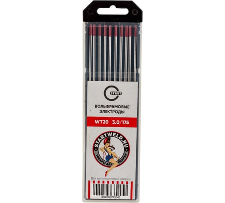 Вольфрамовые электроды WT 20 3x175 мм, красные, 10 шт Start WT2030175U