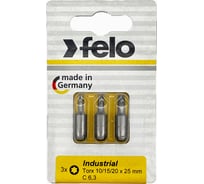 Биты Industrial 3 шт, T10/T15/T20, 25 мм, в блистере Felo 02693116