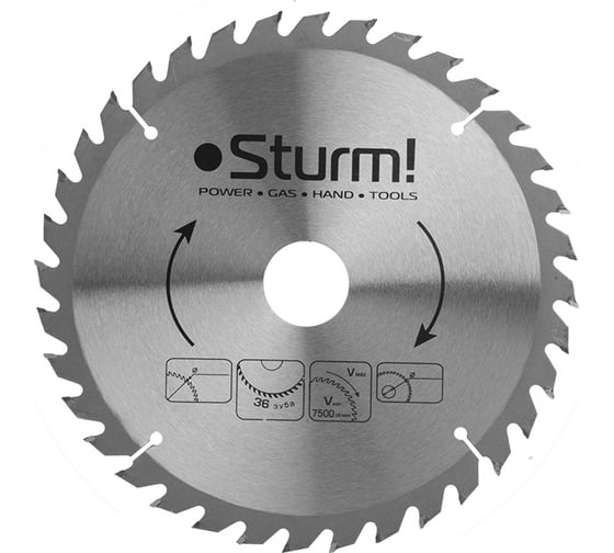 Диск пильный (190х30 мм; 36T) для циркулярных пил Sturm 9020-190х30x36T 1