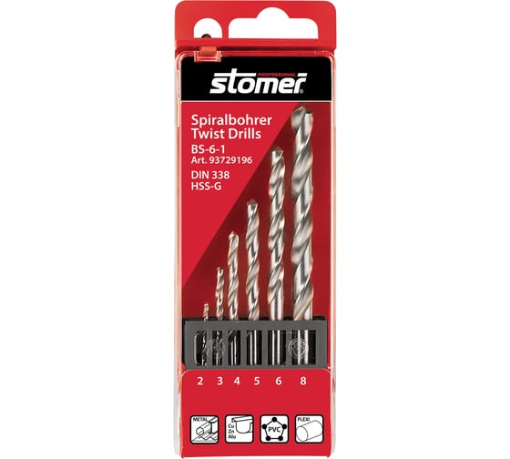 Набор сверл по металлу BS-6-1 STOMER 93729196 1
