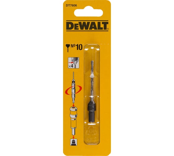 Сверло пилотное 3,17 мм с зенкером для шурупов 5 мм, размер №10 DEWALT DT 7606 1