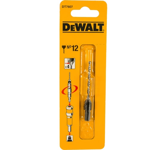 Сверло пилотное и зенкер №12 по дереву DEWALT DT 7607 1