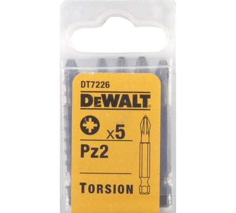 Насадка бита 5 шт. (57 мм; PZ2) DEWALT DT 7226