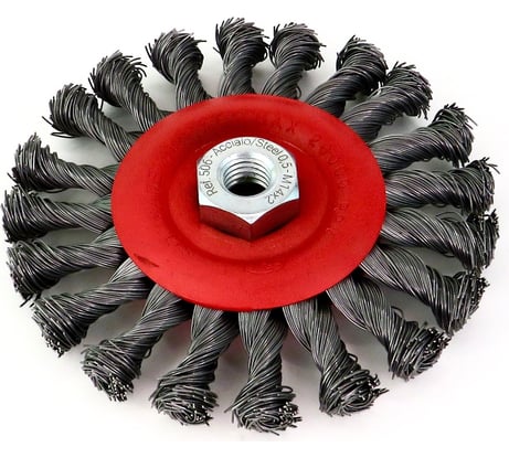 Щетка дисковая жгутовая для УШМ 125x12 мм, M14, проволока сталь 0.5 мм SIT 506