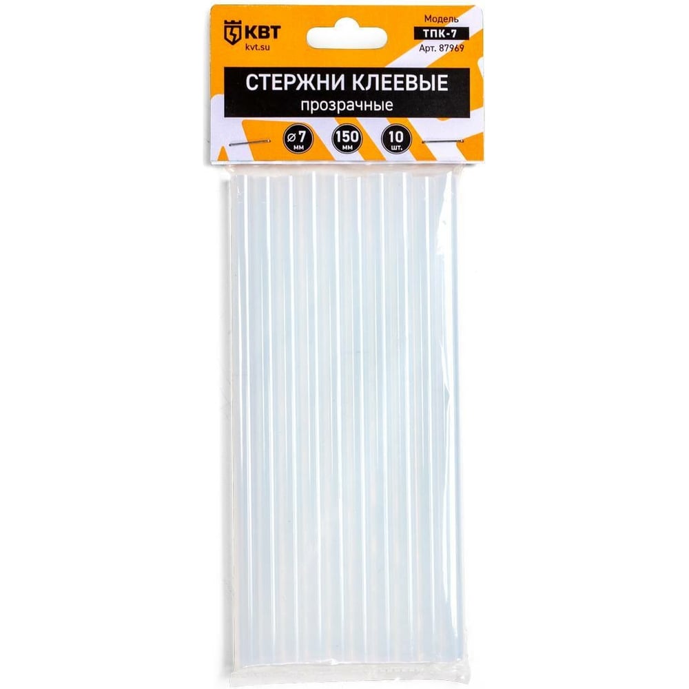 Стержни клеевые ТПК-7 7х150 мм, прозрачные, 10 шт КВТ 87969 - выгодная ...