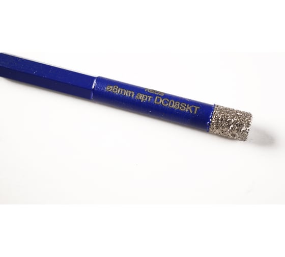 Коронка алмазная с воском по керамограниту PRO 8 мм, 1/4" HEX KEOS DC08SKT
