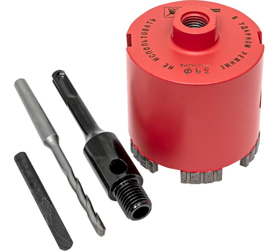 Коронка алмазная Turbo Fast Expert 82 мм, M16, Laser EKF dch-82-trb-m16