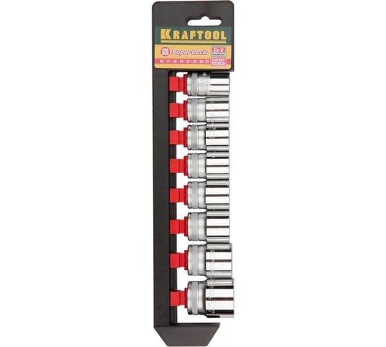 Набор торцовых головок 1/2", 16-27мм, 8шт Kraftool EXPERT QUALITAT SUPER LOCK 27864-H8_z01