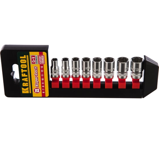 Набор торцовых головок 1/4", 6-13мм, 8шт Kraftool EXPERT QUALITAT SUPER LOCK 27860-H8_z01