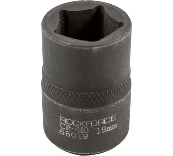 Головка торцевая ударная 5-гранная 19х40 мм, 1/2"DR Rockforce RF-65019 1