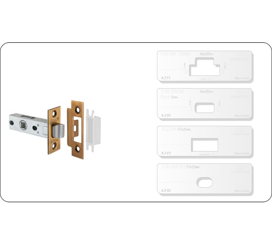 Вставка для шаблона DOOR-TOOL тело защелки 57x25 мм, овал (универсал) DOOR-TOOL А.2.50