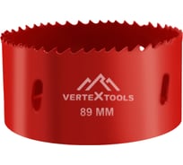 Коронка биметаллическая по металлу 89 мм vertextools 2525-89