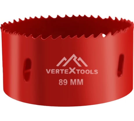 Коронка биметаллическая по металлу 89 мм vertextools 2525-89