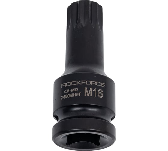 Головка-бита ударная SPLINE с отверстием M16, 1/2"DR ROCKFORCE RF-24806016T