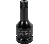 Головка-бита Rockforce SPLINE ударная 1/2", M12 с отверстием RF-24806012T(48069)