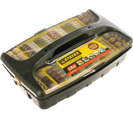 Набор мини-насадок в пластиковом боксе (191 предмет) для гравировальных машин Stayer 29906-H191