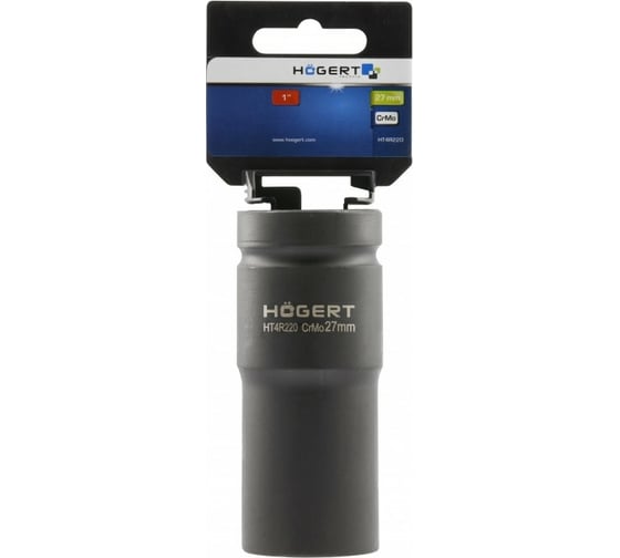 Головка ударная длинная 27 мм, 1"DR, CrMo HOEGERT TECHNIK HT4R220