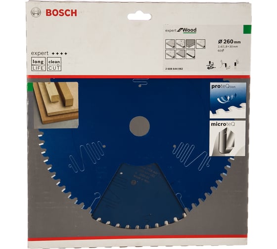 Диск пильный по дереву Expert for Wood (260x30 мм; 60T) для торцовочных и панельных пил Bosch 2608644082