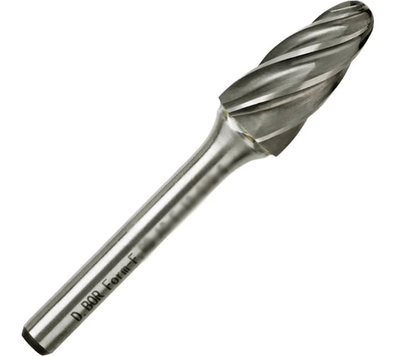 Бор-фреза форма F парабола с закругленной головой, ALU, 12х25х70 мм, хв-к 6 мм D.BOR D-RB-AC-F-12-070-6 1