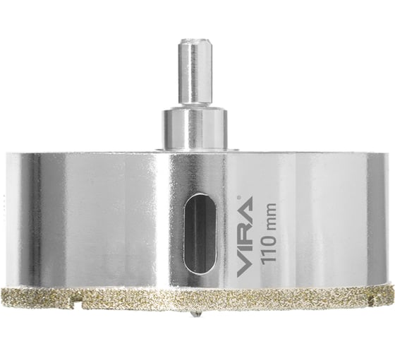 Коронка алмазная по керамике 110 мм, трехгранный хвостовик VIRA 559519