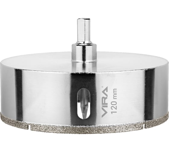 Коронка алмазная по керамике 120 мм, трехгранный хвостовик VIRA 559520