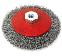 Щетка коническая 120 мм, М14, гофрированная сталь 0.35 мм для УШМ SIT 0175