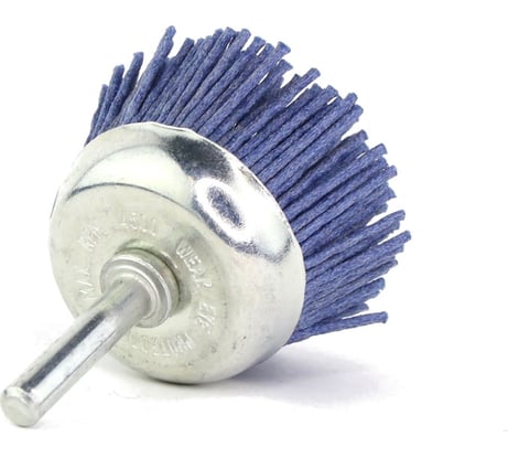 Щетка чашечная 50 мм, хв-к 6 мм, ворс синий полимер абразив Р180 для дрели SIT 0623