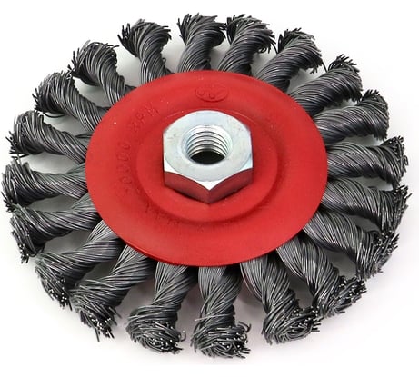 Щетка дисковая жгутовая 115x12 мм, М14, ворс сталь 0.5 мм для УШМ SIT 2013