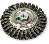 Щетка дисковая жгутовая 125x6 мм, М14, ворс нержавеющая сталь 0.5 мм для УШМ SIT 2108