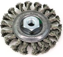 Щетка дисковая жгутовая 100x10 мм, М14, ворс нержавеющая сталь 0.5 мм для УШМ SIT 2061