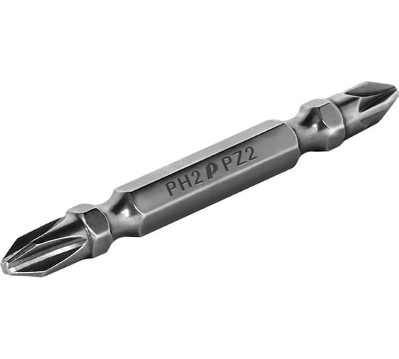 Бита двусторонняя PH2-PZ2 Профи (2 шт; 60мм) ПРАКТИКА 035-776