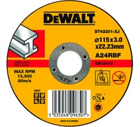 Диск отрезной по металлу (115х22.2 мм) для УШМ DeWALT DT 42201