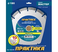 Диск алмазный сегментный Мастер (180х22.2 мм) ПРАКТИКА 030-696