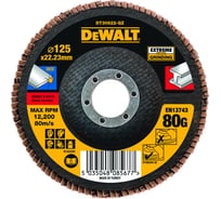 Диск лепестковый Тип 27 (125х22.2 мм; 80G) для УШМ DeWALT DT 30622