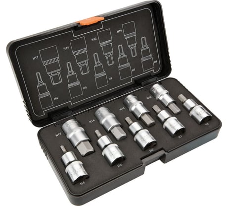 Головки сменные с шестигранными насадками NEO Tools 55 мм 9 шт 08-705
