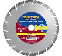 Диск алмазный Эксперт по армированному бетону (230х22.2 мм) ПРАКТИКА 030-788