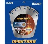 Диск алмазный сегментный Лазер-45 по бетону (300х25.4 мм) ПРАКТИКА 030-054