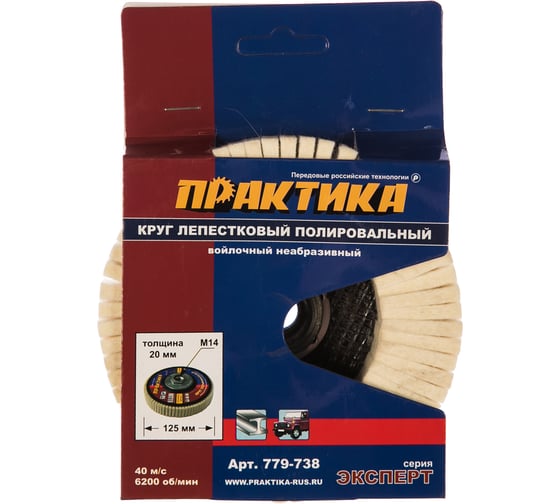 Круг лепестковый полировальный (125 мм; М14) ПРАКТИКА 779-738