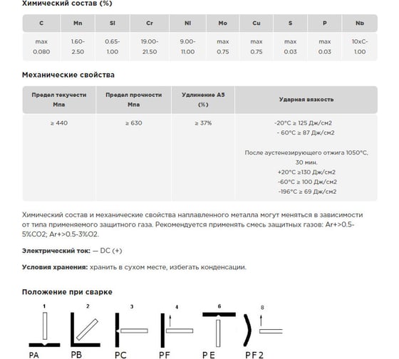 Проволока сварочная ER 347Si 3.2 мм, K 415, намотка 25 кг AG A-1-347SI-32-415