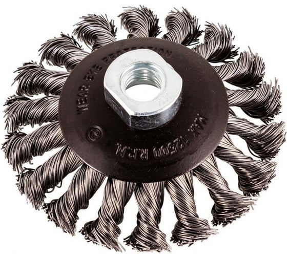 Кордщетка дисковая получаша стальная витая 75 мм для УШМ Rockforce RF-BWD103(51509)