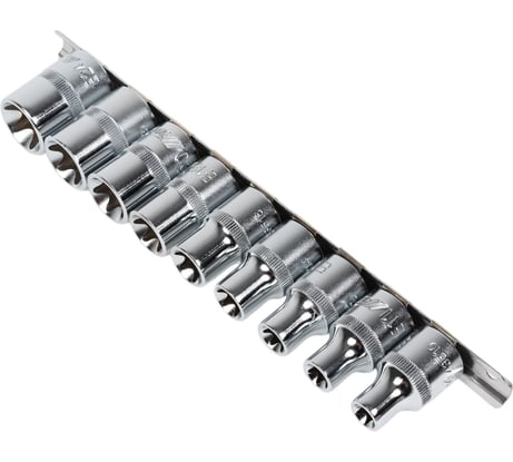 Набор торцевых головок TORX (1/2", E10-E24) 9 предметов JTC H409E